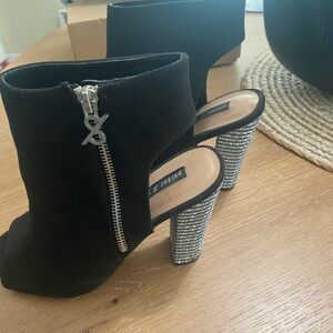 Black and Silver Heeled Boots